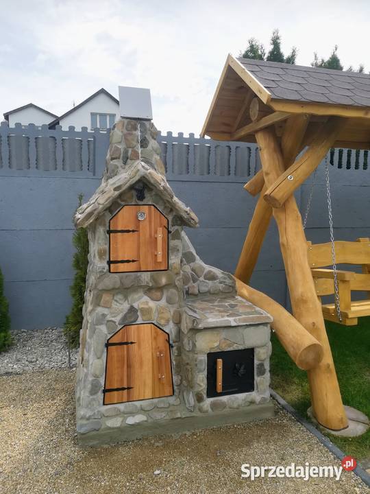 Wędzarnia G2 grill z kamienia naturalnego cegła szamotowa