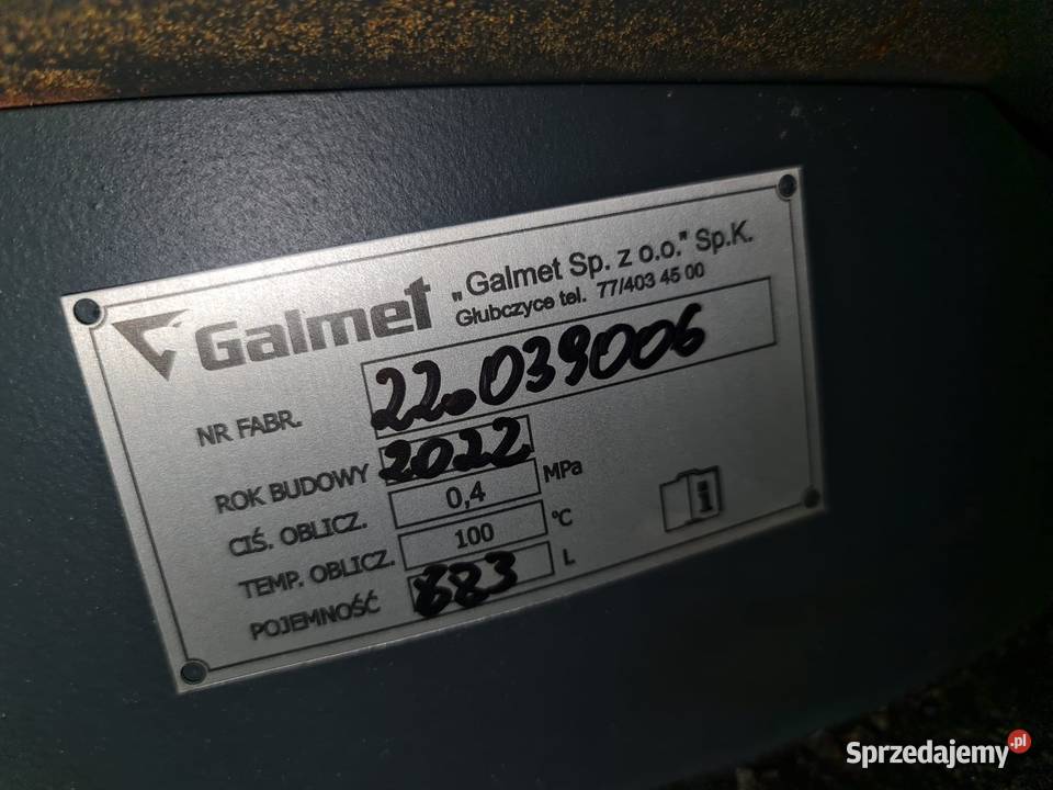 Zbiornik buforowy Galmet SGB 1000 883L 2022 Okole
