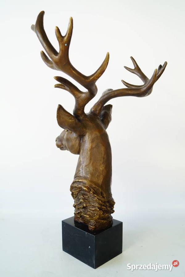 Figura z brązu rzeźba JELEŃ trofeum myślistwo Gizałki sprzedam