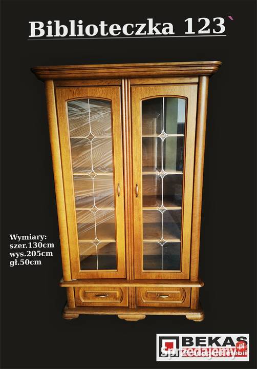 Promocja BIBLIOTECZKA 123 Stylowa Klasyczny Dąb Kredensy i witryny Czerwionka-Leszczyny sprzedam