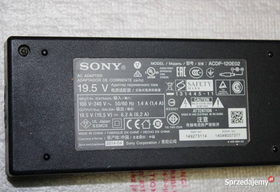 Oryginalny zasilacz SONY KDL 55W828B 19V 62 A
