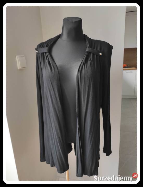 Lekki czarny sweterek narzutka kardigan 36 S Płock