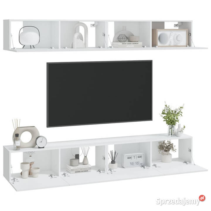 Szafki ścienne pod TV 4 białe 100x30x30 mazowieckie