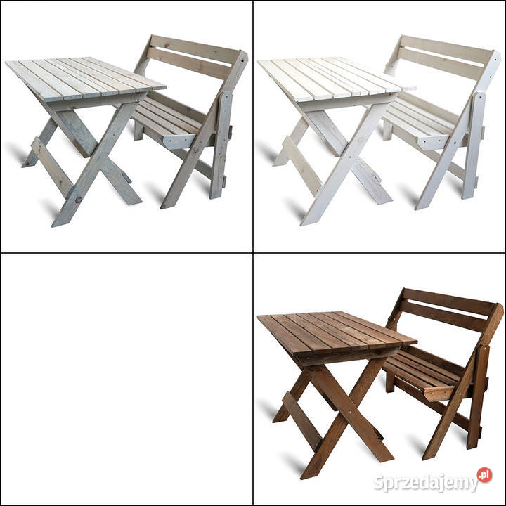 Stół I Krzesła Ogrodowe Ławka Drewniana Zestaw Elbląg