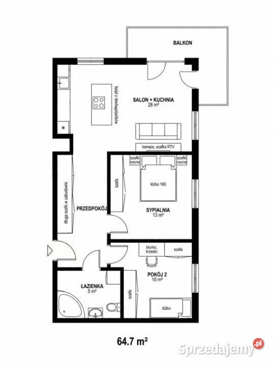 3pok 647 m Jagodno Vivaldiego Balkon garaż dolnośląskie Wrocław