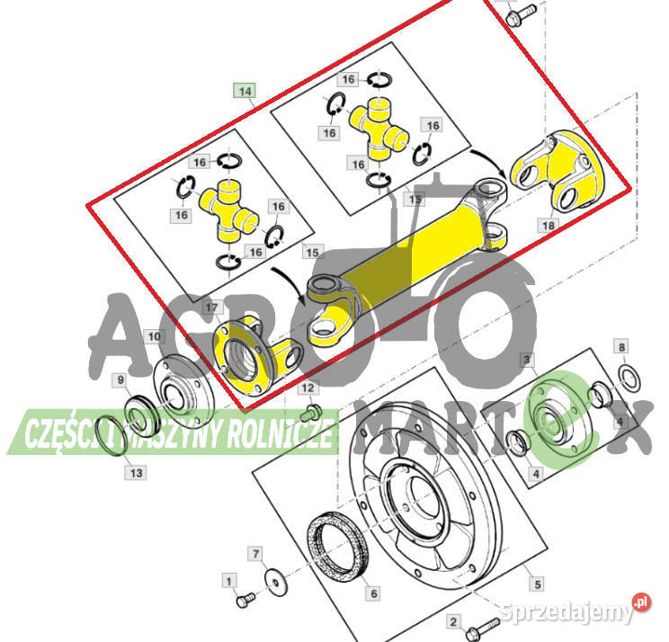 AL215129 WAŁ NAPĘDOWY L510 KPL JD Wichrów