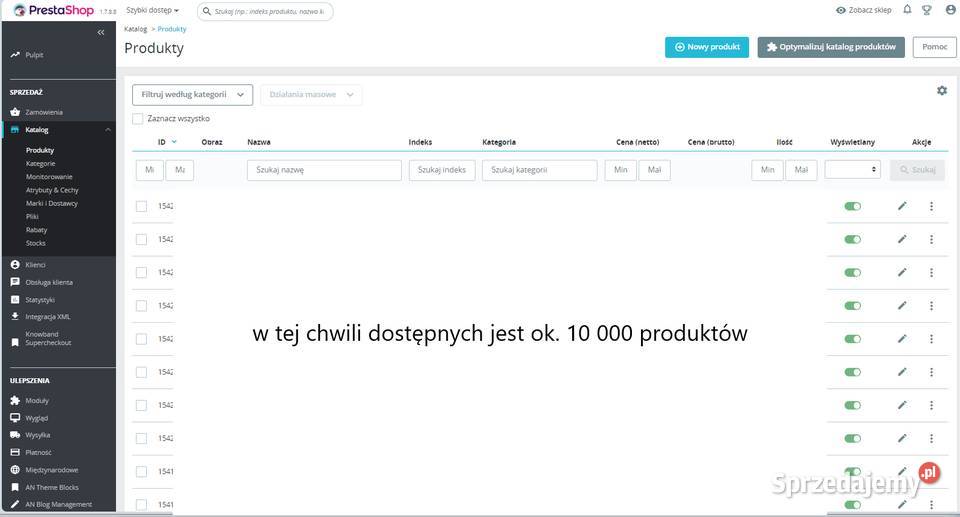 Sprzedam stronę WWW z działającym sklepem Warszawa