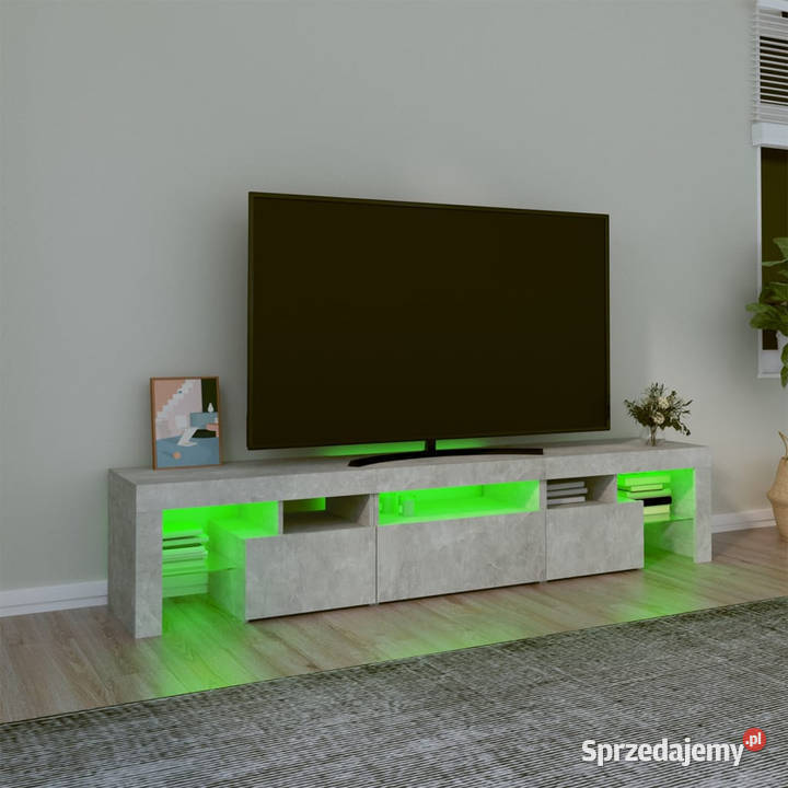 Szafka pod TV z oświetleniem LED szarość betonu Warszawa sprzedam
