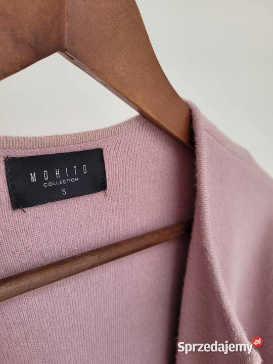 Kardigan sweter pudrowy róż Mohito Liszki