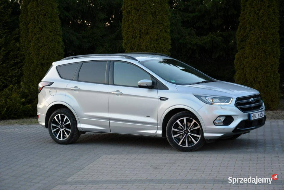 Ford Kuga STLine Skóry 4X4 CityStop Xenon Ledy nieuszkodzony mazowieckie Ostrów Mazowiecka sprzedam