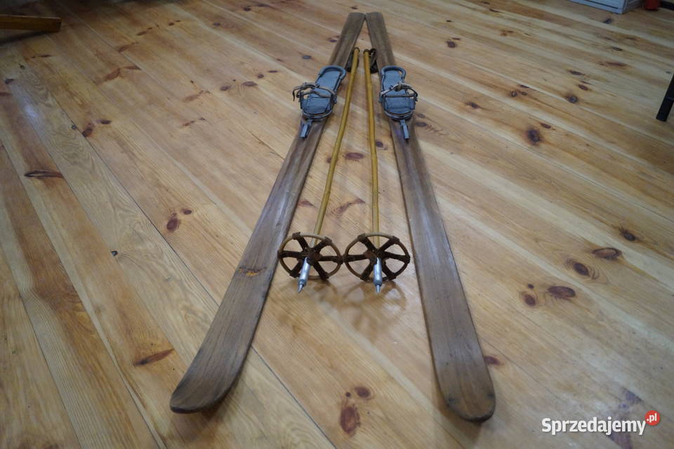 Stare narty jesionowe 200 z kijkami Pruchnik sprzedam
