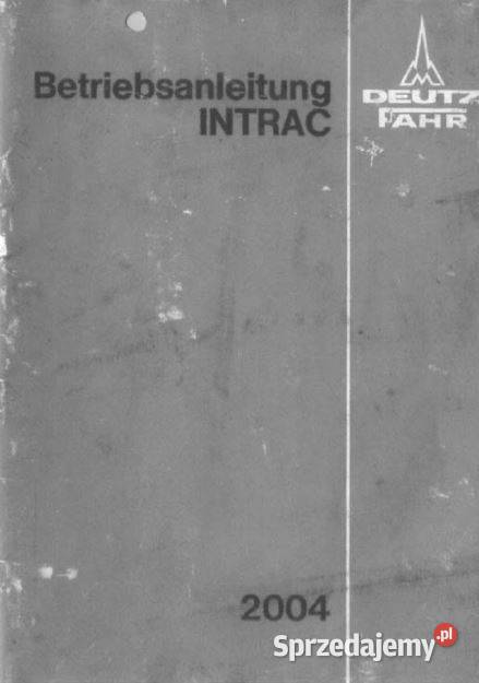 Deutz Intrac 2004 instrukcja obsługi Kielce