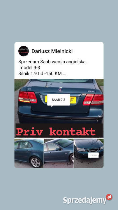 Sprzedam Saab wersja angielska mazowieckie Otwock