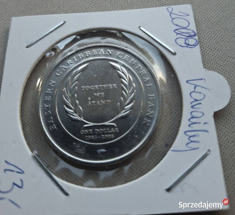 1 DOLAR 2008 r PAŃSTWAWSCHO DNIOKARAIBSKIE Numizmatyka Legionowo sprzedam
