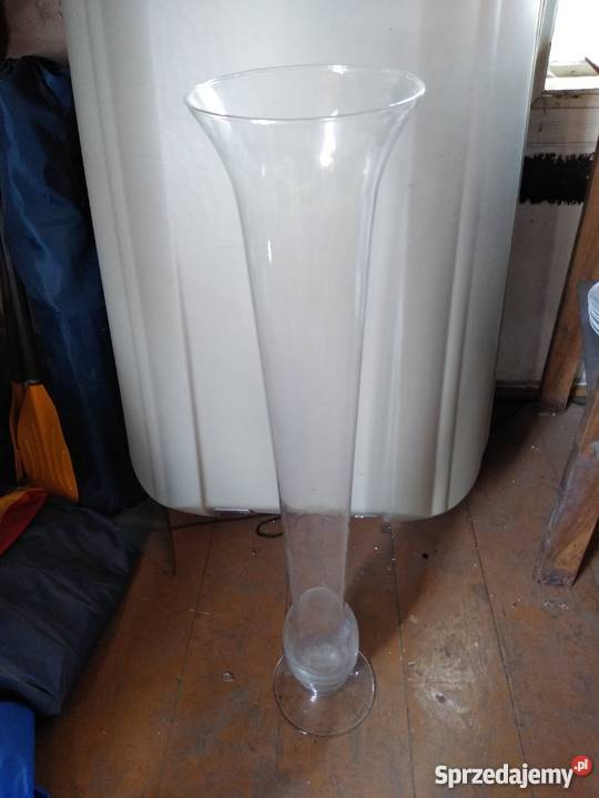 Duży bezbarwny wazon PRL