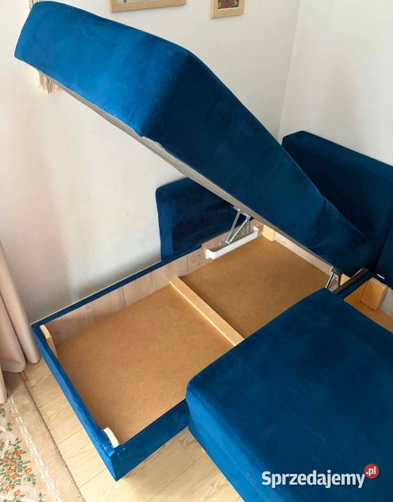 Narożnik kanapa Bodzio Paris granatowy z funkcją