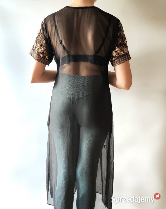 Indyjska tunika vintage retro sukienka czarna Szczecin