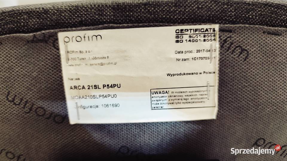 6 Profesjonalny fotel Profim ARCA 21SL Białystok