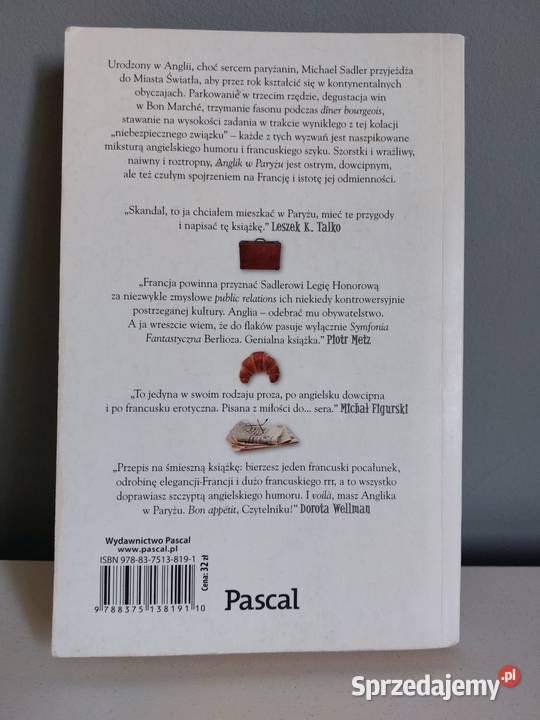Anglik w Paryżu Michael Sadler książka humor Poznań