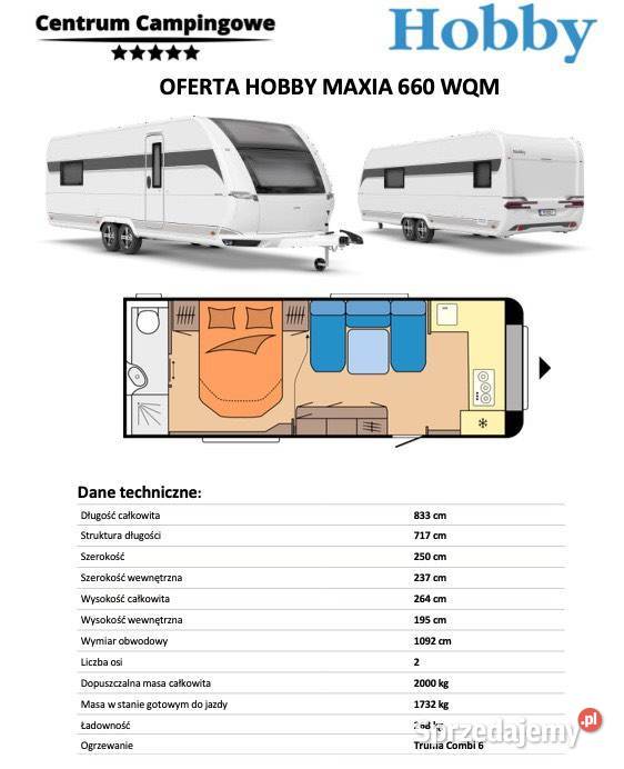 Przyczepa Hobby maxia 660 wqm cesja leasingu sprzedam