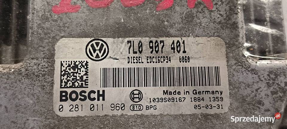 KOMPUTER VOLKSWAGEN TOUAREG 7L0907401 osobowe Lipno