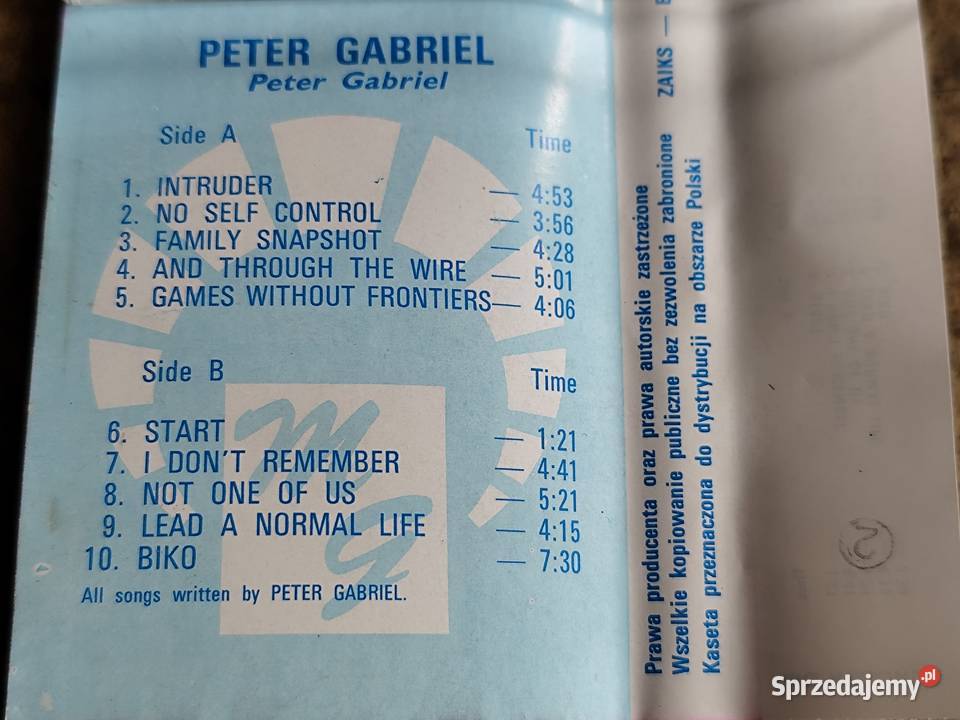 kaseta Peter Gabriel Stargard sprzedam
