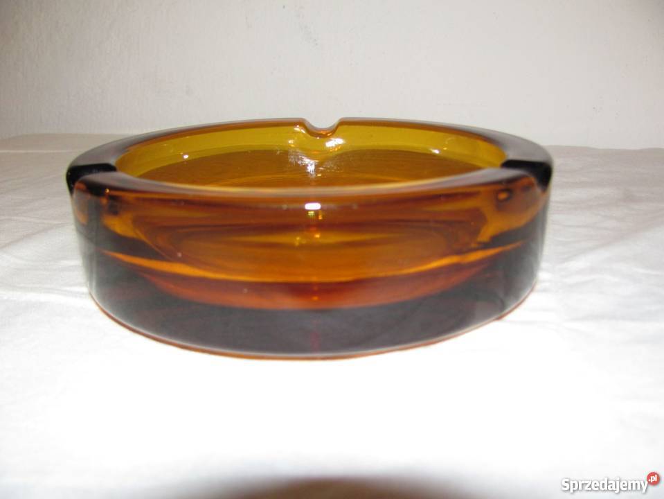 Popielnica szklana miodowa ITALY waga 11 Zamość