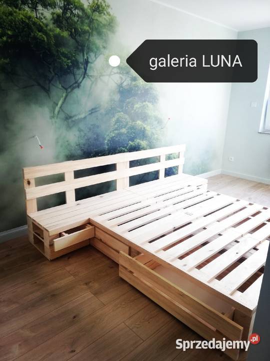 łóżko drewniane 140 x200 z szufladami