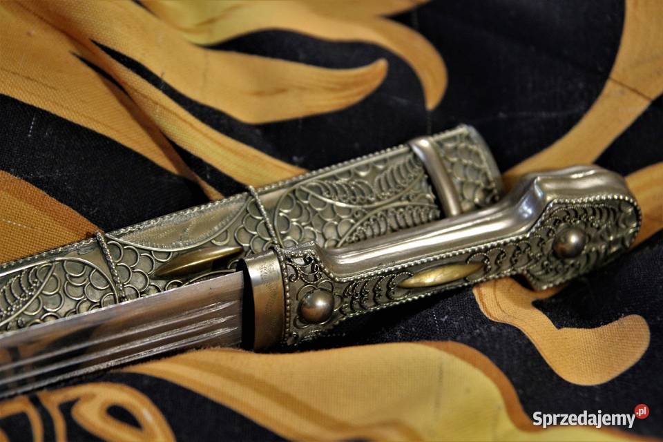 Oryginalny srebrny kindżał kamakaukaski sztylet Sokółka