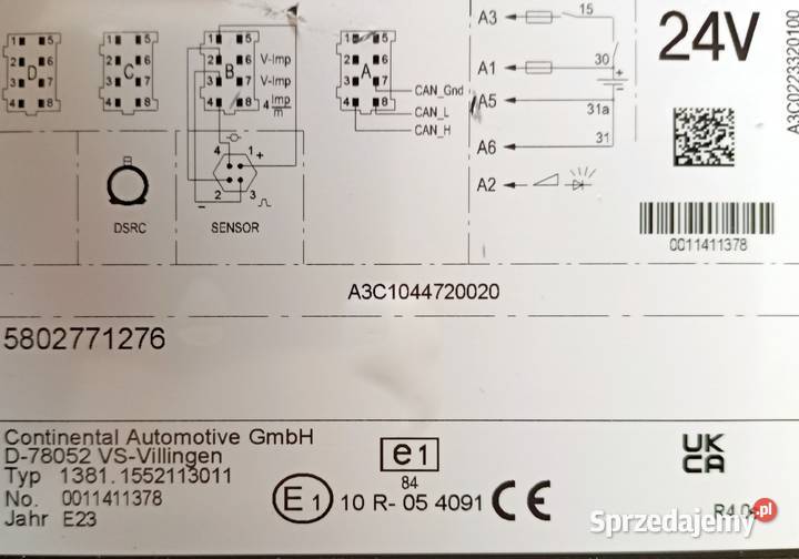 TACHOGRAF IVECO STRALIS SWAY R 40e 5802771276 Sulechów