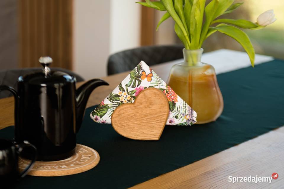 Serwetnik w kształcie serca dębowy Wólka Łętowska