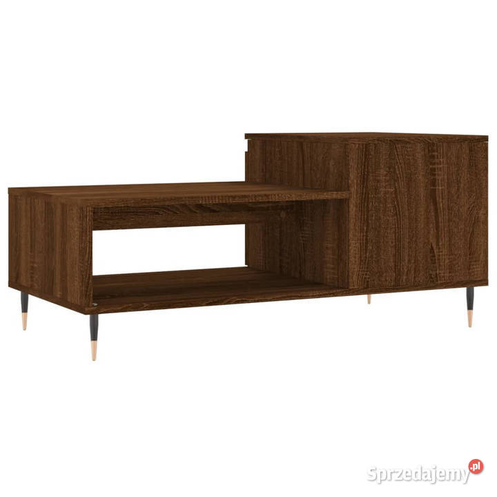 Stolik kawowy brązowy dąb100x50x45 materiał Warszawa