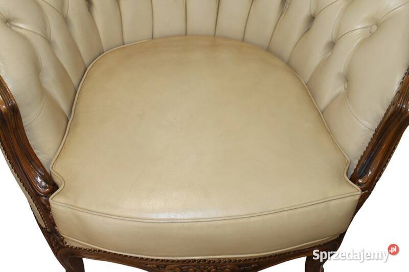 Skórzany fotel beczka w stylu Ludwika zachodniopomorskie Szczecin
