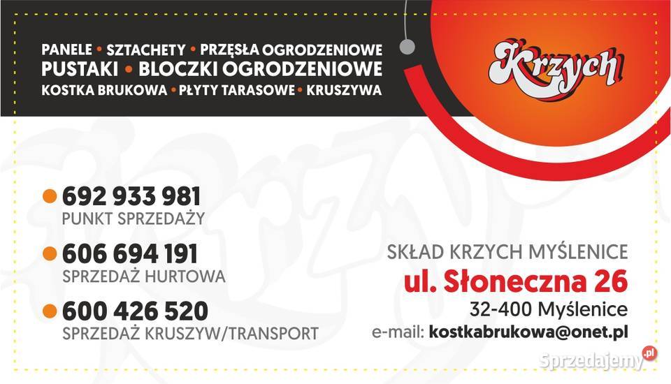 Granit pailsada granitowa 10x10x100 krawęzniki Myślenice