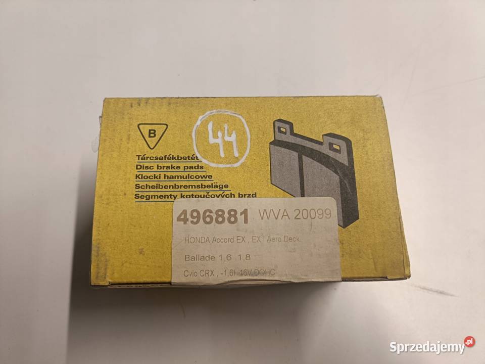 KLOCKI HAMULCOWE Honda Prelude CRX CRX PRZEDNIE osobowe Rudka sprzedam