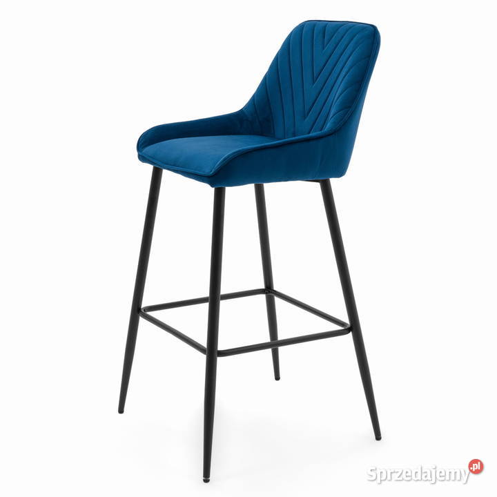 Granatowy Hoker Tapicerowany Vasto Wysyłka 24H 51cm Tarchały Małe