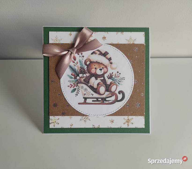Kartka ręcznie robiona handmade świąteczna Boże łódzkie Łódź