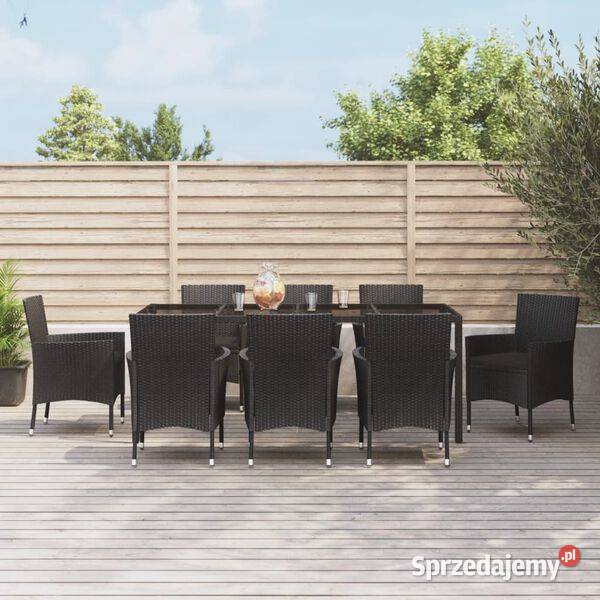 vidaXL 9cz zestaw mebli ogrodowych z poduszkami Zestawy mebli ogrodowych
