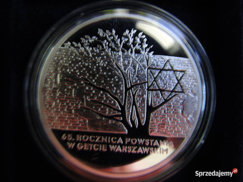 Ag925 Moneta 65 Rocznica Powstania W Getcie Warszawa sprzedam