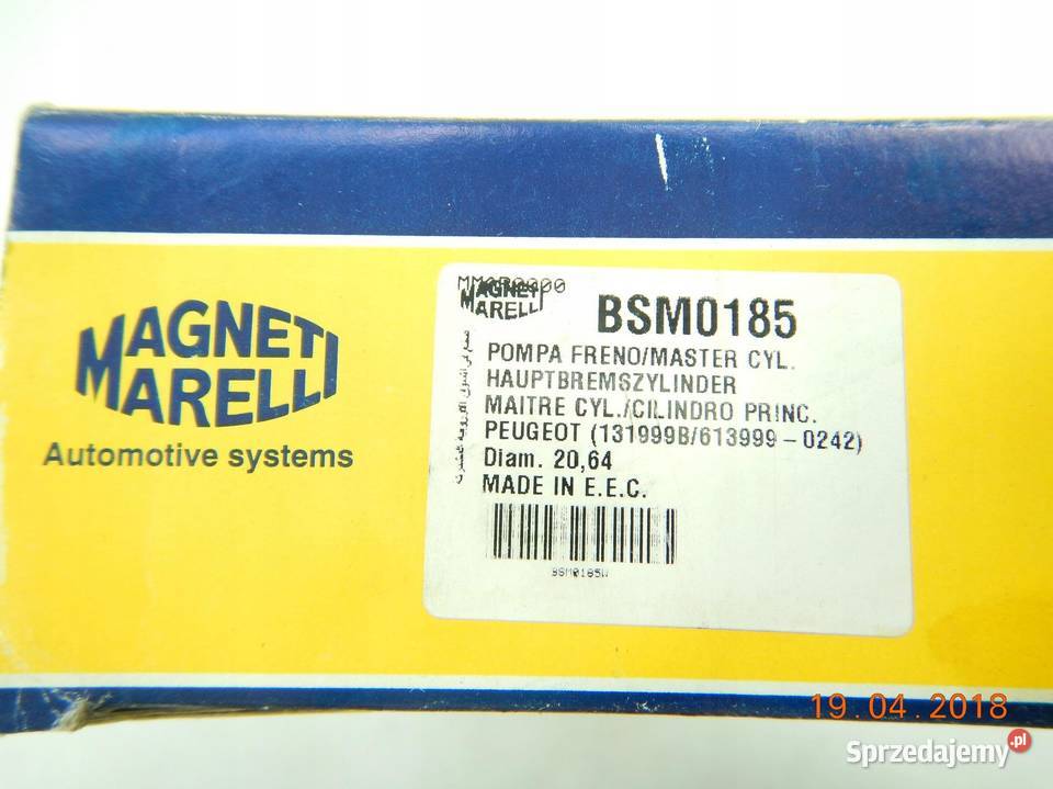 POMPA HAMULCOWA 206mm PEUGEOT 306 16 19 D