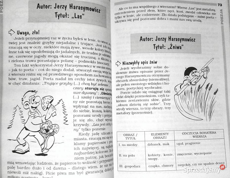 Opracowania lektury wiersze kl 5 Język polski Chełm sprzedam