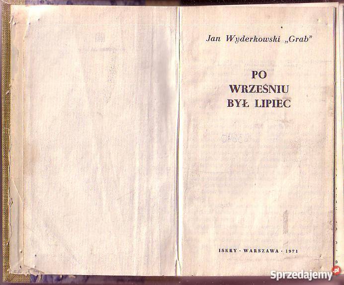 8673 WRZEŚNIU BYŁ LIPIEC JAN WYDERKOWSKI GRAB Czyrna sprzedam