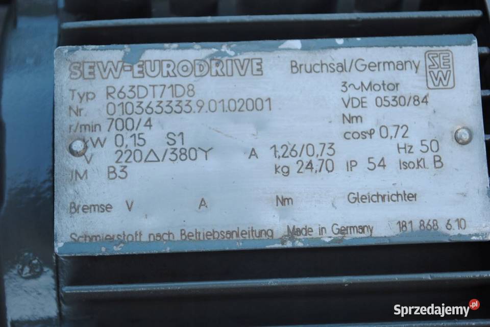 Motoreduktor 015kw 4obrmin SEW Pozostałe Kargowa