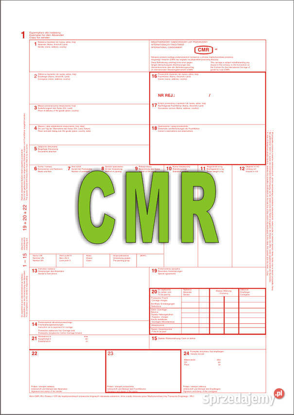 CMR Międzynarodowy List Przewozowy bloczek 80 Produkcja Łódź sprzedam