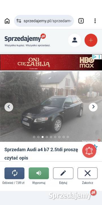Sprzedam Audi A4 B7 25 TDI czytaj opis Warszawa sprzedam