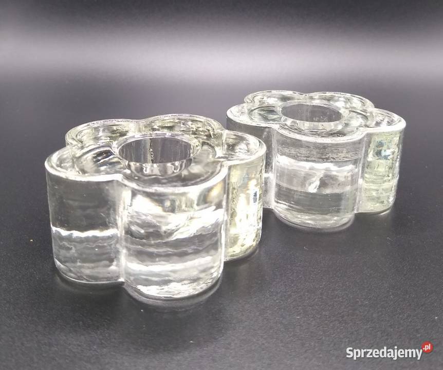 Świecznik świeczniki kwiat 2 sztuki candlestick Porcelana i szkło Gdańsk