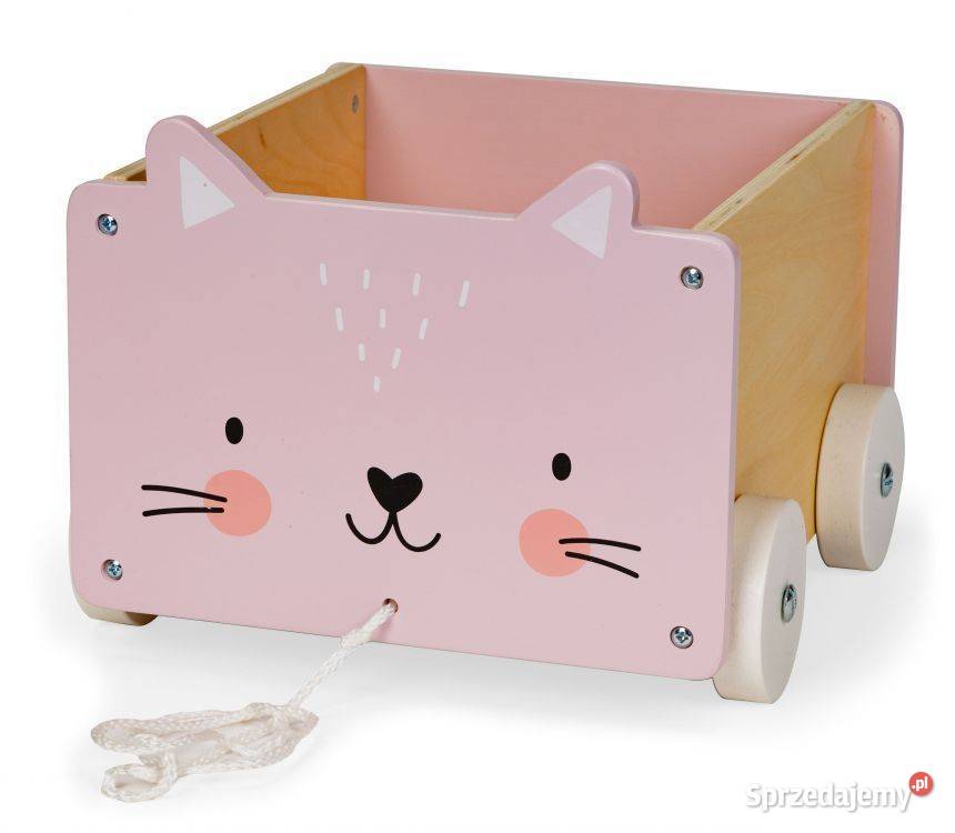 Drewniany wózek na sznurku pojemnik klocki Bielsk Podlaski sprzedam