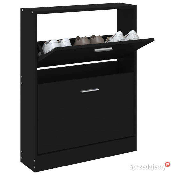 Szafka na buty czarna 59x17x81 materiał