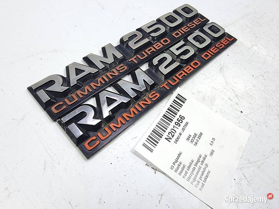 DEKOR LISTWA DODGE RAM 2500 CUMMINNS DRZWI kujawsko-pomorskie Lipno