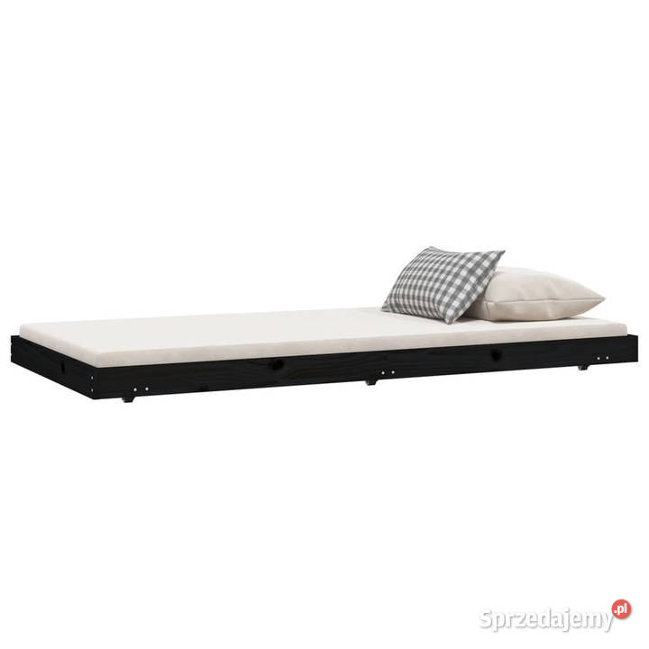Rama łóżka czarna lite drewno sosnowe 75x190 sprzedam